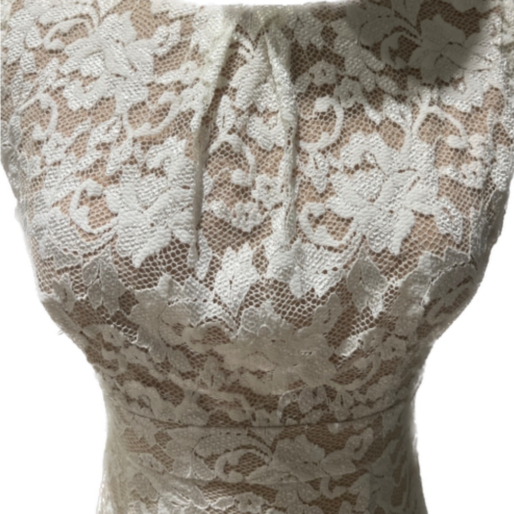 White Lace ABS Allen Schwartz Dress. Pre-owned. Size small - Picture 3 of 7